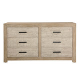 Dovetail Roux Dresser Light Warm Wash Light and Grey Warm Wash Finish Solid Pine Wood and Pine Veneer DOV18162-LTWW