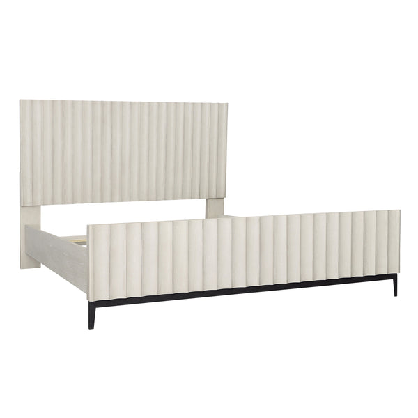 Dovetail Silvia Bed East King Light Grey Light Grey Wash Rubber Wood and Oak Veneer DOV18166EK-LTGY