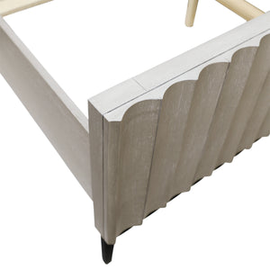 Dovetail Silvia Bed East King Light Grey Light Grey Wash Rubber Wood and Oak Veneer DOV18166EK-LTGY