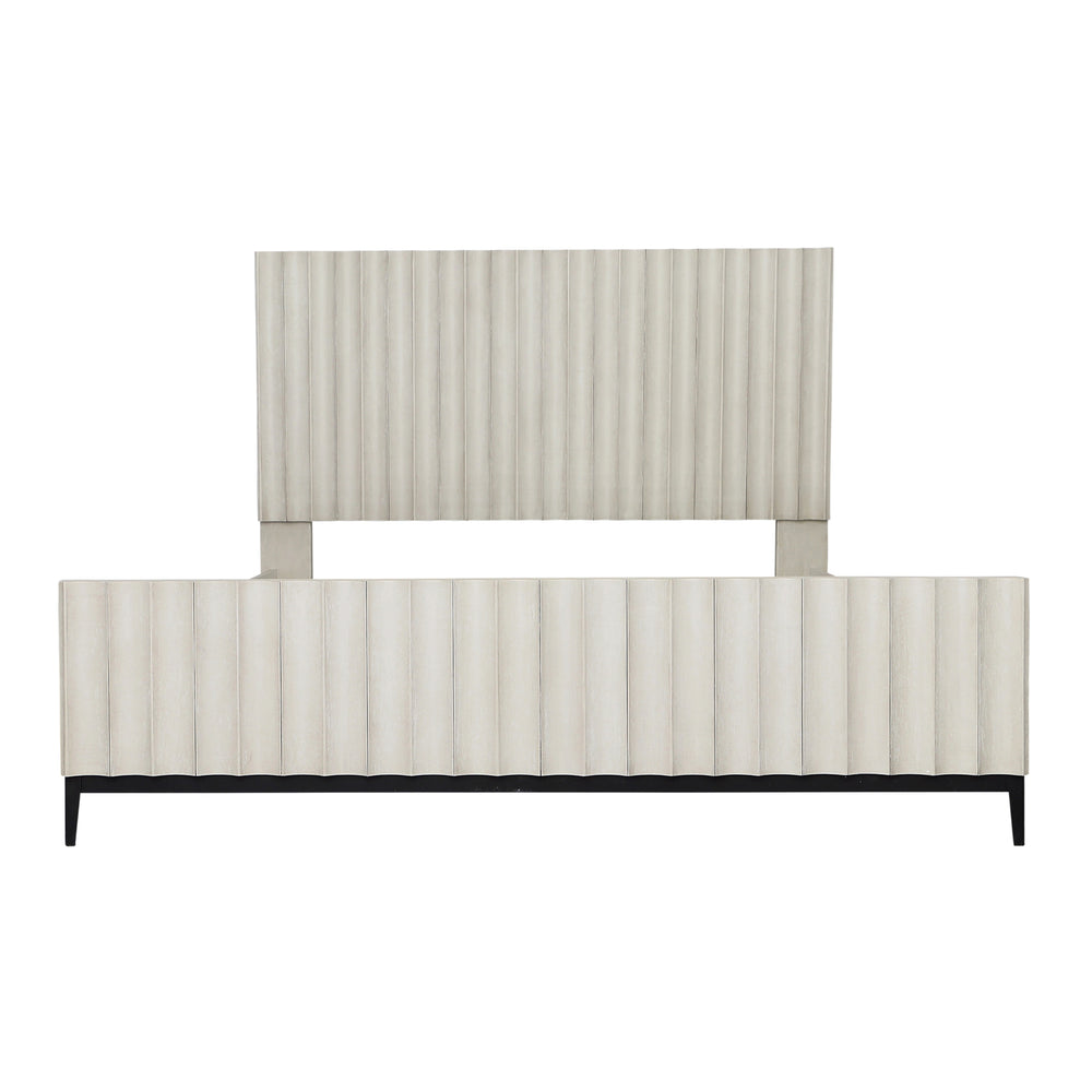 Dovetail Silvia Bed East King Light Grey Light Grey Wash Rubber Wood and Oak Veneer DOV18166EK-LTGY