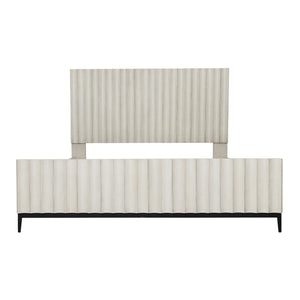 Dovetail Silvia Bed East King Light Grey Light Grey Wash Rubber Wood and Oak Veneer DOV18166EK-LTGY