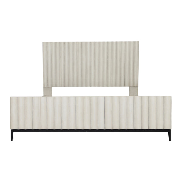 Dovetail Silvia Bed East King Light Grey Light Grey Wash Rubber Wood and Oak Veneer DOV18166EK-LTGY