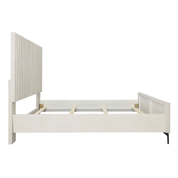 Dovetail Silvia Bed East King Light Grey Light Grey Wash Rubber Wood and Oak Veneer DOV18166EK-LTGY