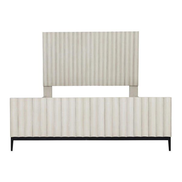 Dovetail Silvia Bed Rubber Wood and Oak Veneer - Light Grey Wash 