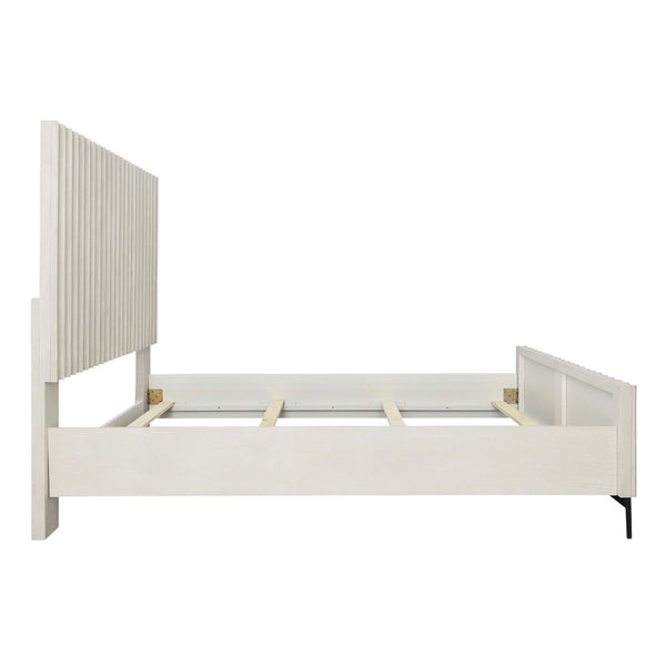 Dovetail Silvia Bed Rubber Wood and Oak Veneer - Light Grey Wash 