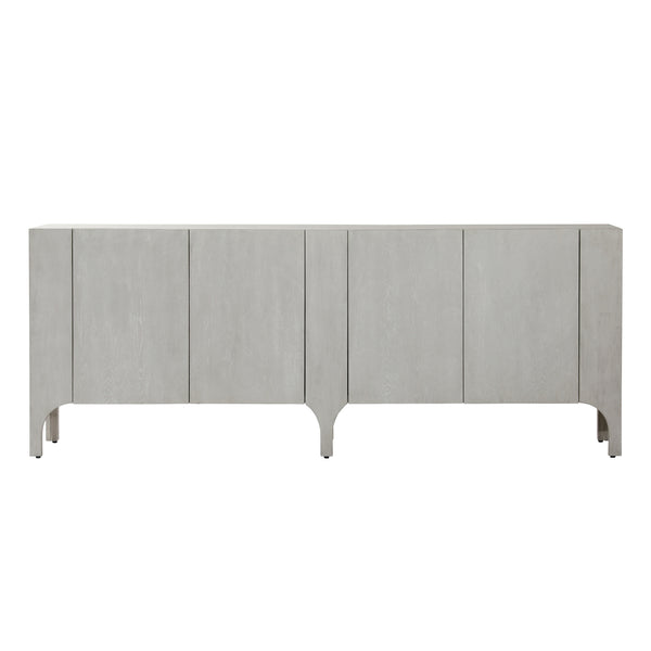 Dovetail Maiya Side Board Light Grey Light Grey Wash Rubber Wood and Oak Veneer DOV18169-LTGY