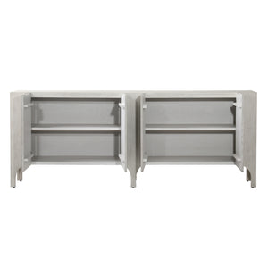 Dovetail Maiya Side Board Light Grey Light Grey Wash Rubber Wood and Oak Veneer DOV18169-LTGY