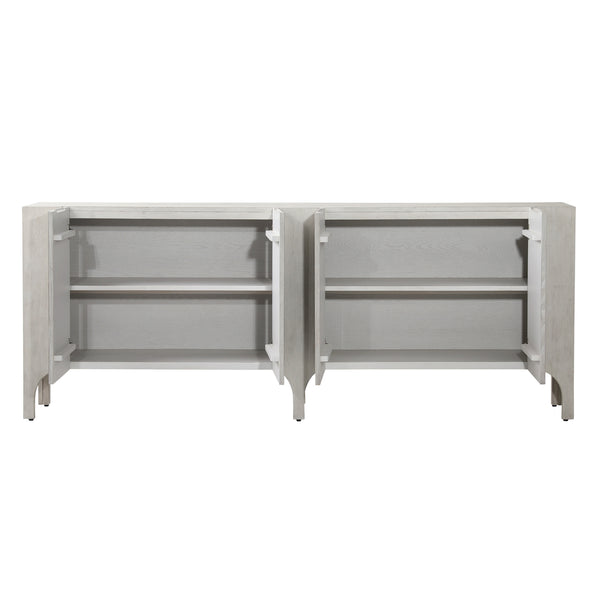 Dovetail Maiya Side Board Light Grey Light Grey Wash Rubber Wood and Oak Veneer DOV18169-LTGY