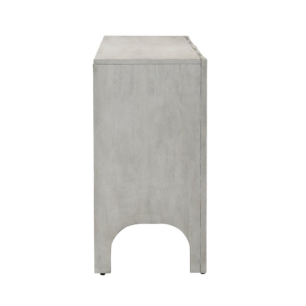 Dovetail Maiya Side Board Light Grey Light Grey Wash Rubber Wood and Oak Veneer DOV18169-LTGY