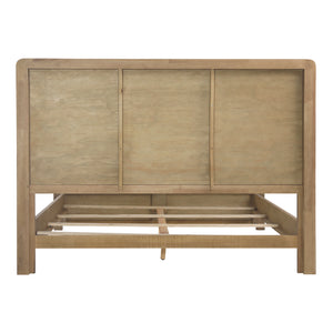 Dovetail Tricia Bed East King Natural Natural Rubber Wood and Oak Veneer DOV18173EK-NATL
