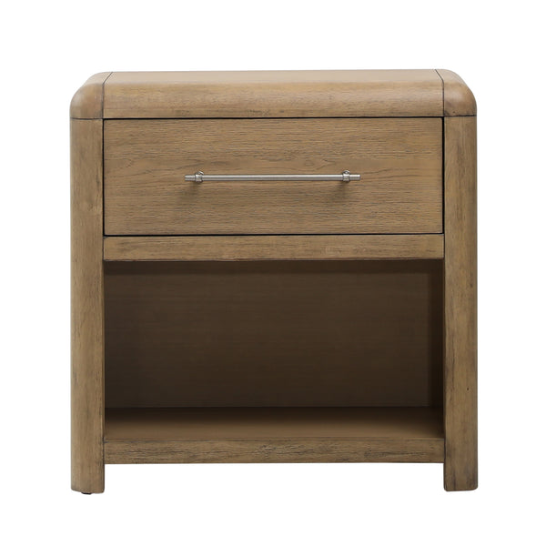 Dovetail Tricia Nightstand Natural Natural Rubber Wood and Oak Veneer DOV18174-NATL