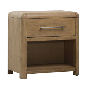 Dovetail Tricia Nightstand Natural Natural Rubber Wood and Oak Veneer DOV18174-NATL