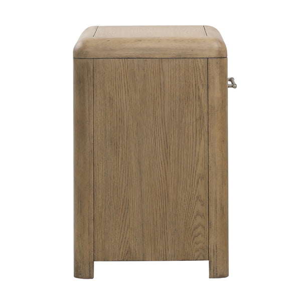Dovetail Tricia Nightstand Natural Natural Rubber Wood and Oak Veneer DOV18174-NATL