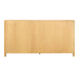 Dovetail Emmalyn Dresser Rubber Wood and Oak Veneer - Light Warm Wash and Black