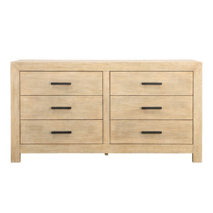 Dovetail Emmalyn Dresser Rubber Wood and Oak Veneer - Light Warm Wash and Black