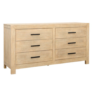 Dovetail Emmalyn Dresser Rubber Wood and Oak Veneer - Light Warm Wash and Black