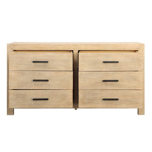 Dovetail Emmalyn Dresser Rubber Wood and Oak Veneer - Light Warm Wash and Black
