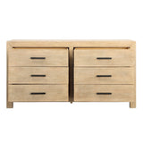 Dovetail Emmalyn Dresser Rubber Wood and Oak Veneer - Light Warm Wash and Black