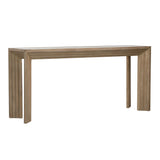 Dovetail Marva Console Table Light Warm Wash Light Warm Wash Finish Pine Wood and Glass Top DOV18181-LTWW