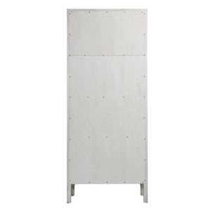 Dovetail Maiya Bookcase Rubber Wood and Oak Veneer - Light Grey 