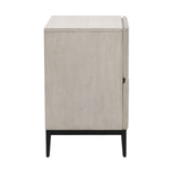 Dovetail Silvia Nightstand Light Grey Light Grey and Black Rubber Wood,Oak Veneer and Metal DOV18203-LTGY