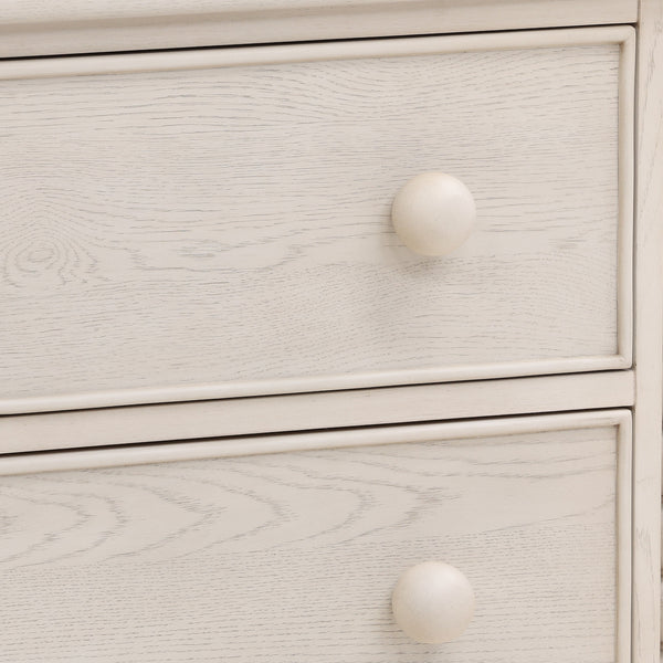 Dovetail Marcellina Dresser Whitewash Whitewash Rubber Wood and Oak Veneer DOV18205-WHTW