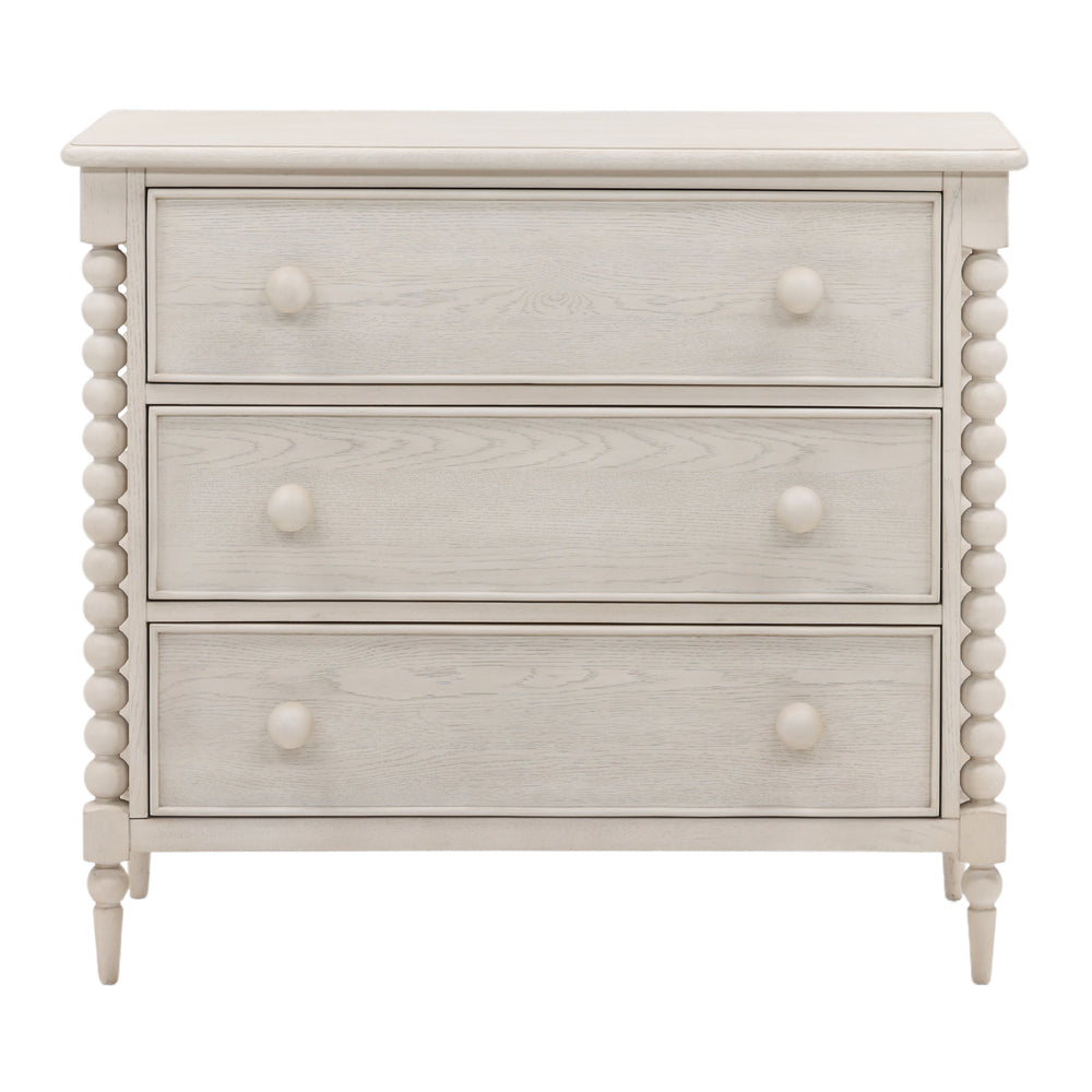 Dovetail Marcellina Dresser Whitewash Whitewash Rubber Wood and Oak Veneer DOV18205-WHTW