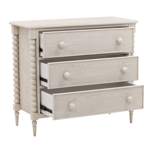 Dovetail Marcellina Dresser Whitewash Whitewash Rubber Wood and Oak Veneer DOV18205-WHTW