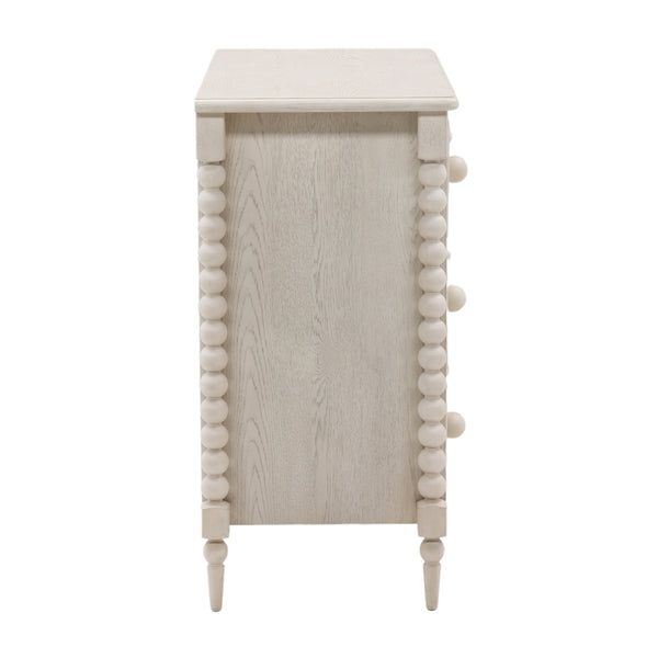 Dovetail Marcellina Dresser Whitewash Whitewash Rubber Wood and Oak Veneer DOV18205-WHTW