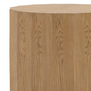 Dovetail Tamsin End Table Natural Natural Rubber Wood and Oak Veneer DOV18206-NATL