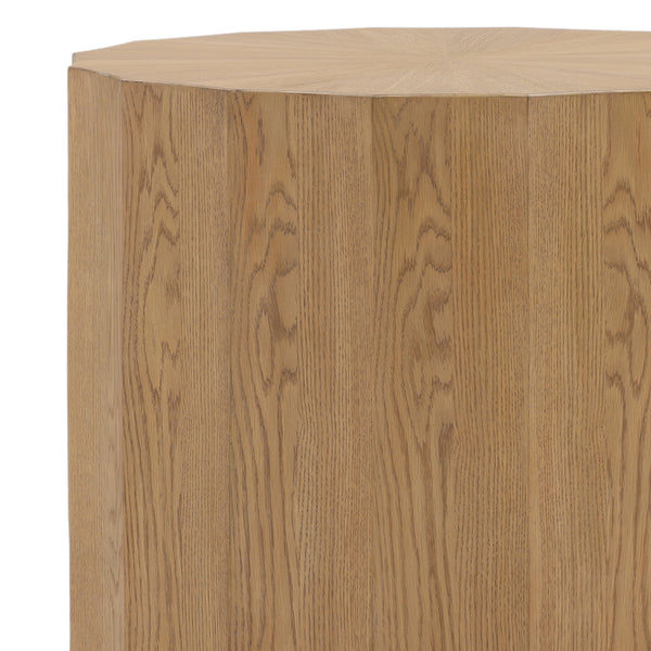 Dovetail Tamsin End Table Natural Natural Rubber Wood and Oak Veneer DOV18206-NATL