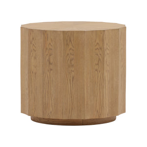 Dovetail Tamsin End Table Natural Natural Rubber Wood and Oak Veneer DOV18206-NATL