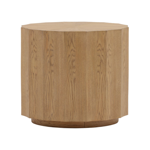 Dovetail Tamsin End Table Natural Natural Rubber Wood and Oak Veneer DOV18206-NATL