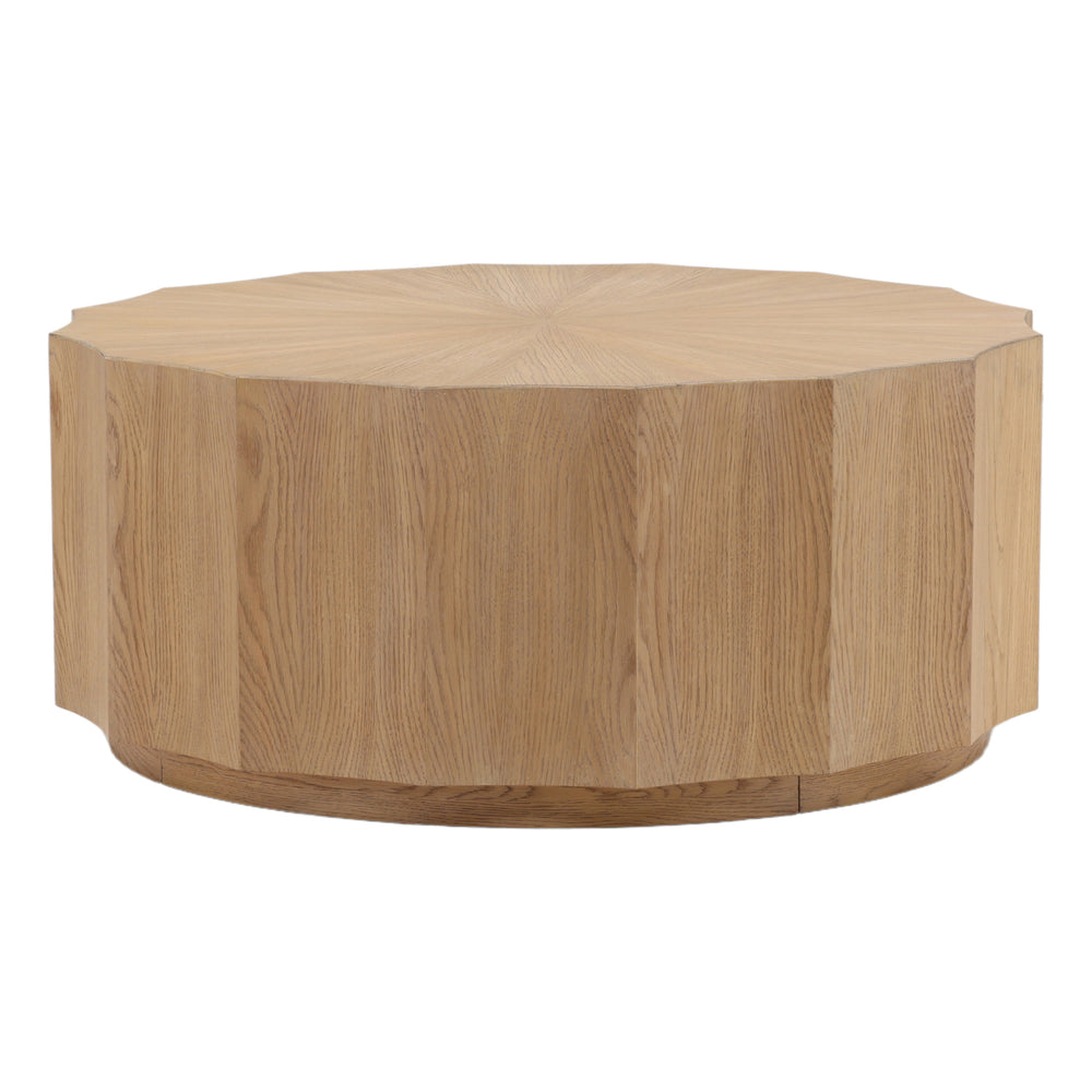Dovetail Tamsin Coffee Table Natural Natural Rubber Wood and Oak Veneer DOV18207-NATL