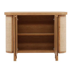 Dovetail Elara Sideboard Natural Natural Rubber Wood,Oak Veneer and Cane DOV18208-NATL