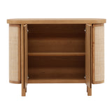 Dovetail Elara Sideboard Natural Natural Rubber Wood,Oak Veneer and Cane DOV18208-NATL