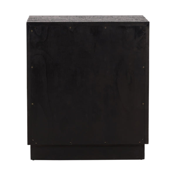 Karina Living Humphreys Classic Black Nightstand - Solid Pine, Antique Nickel Hardware, Stylish Storage Solution DOV18227-BLCK