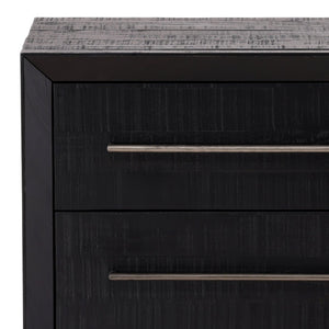Karina Living Humphreys Classic Black Nightstand - Solid Pine, Antique Nickel Hardware, Stylish Storage Solution DOV18227-BLCK