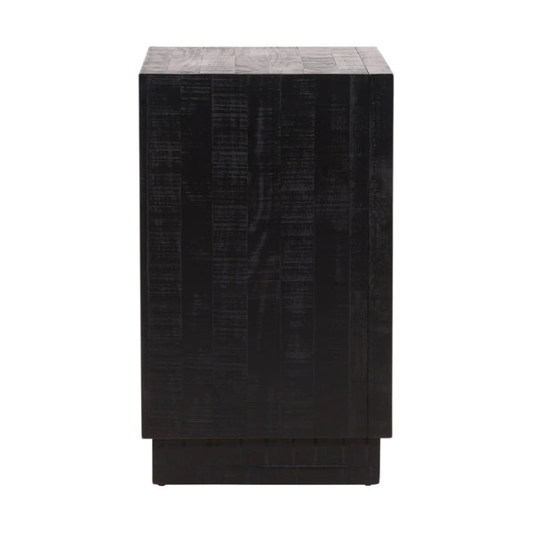 Karina Living Humphreys Classic Black Nightstand - Solid Pine, Antique Nickel Hardware, Stylish Storage Solution DOV18227-BLCK