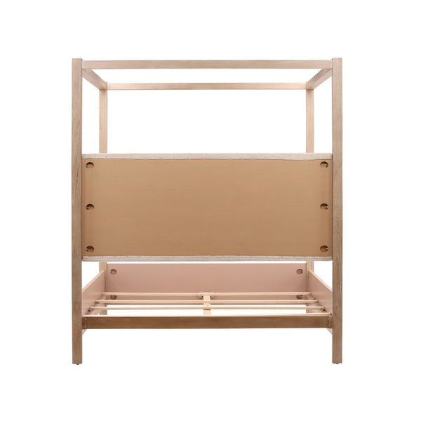 Karina Living Emmalyn King Bed in Light Warm Wash - Luxurious Boucle Upholstery & Eco-Friendly Design for Style DOV18234EK-LTWW
