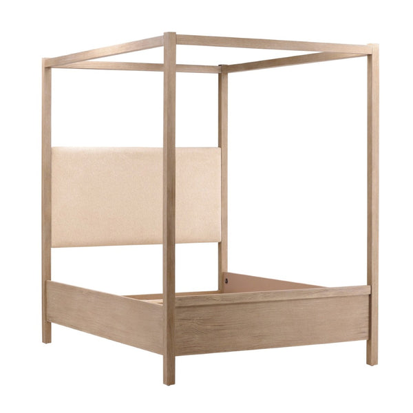 Karina Living Emmalyn Queen Bed in Light Warm Wash - Cozy Boucle Upholstery & Solid Pine for Modern Elegance DOV18234Q-LTWW