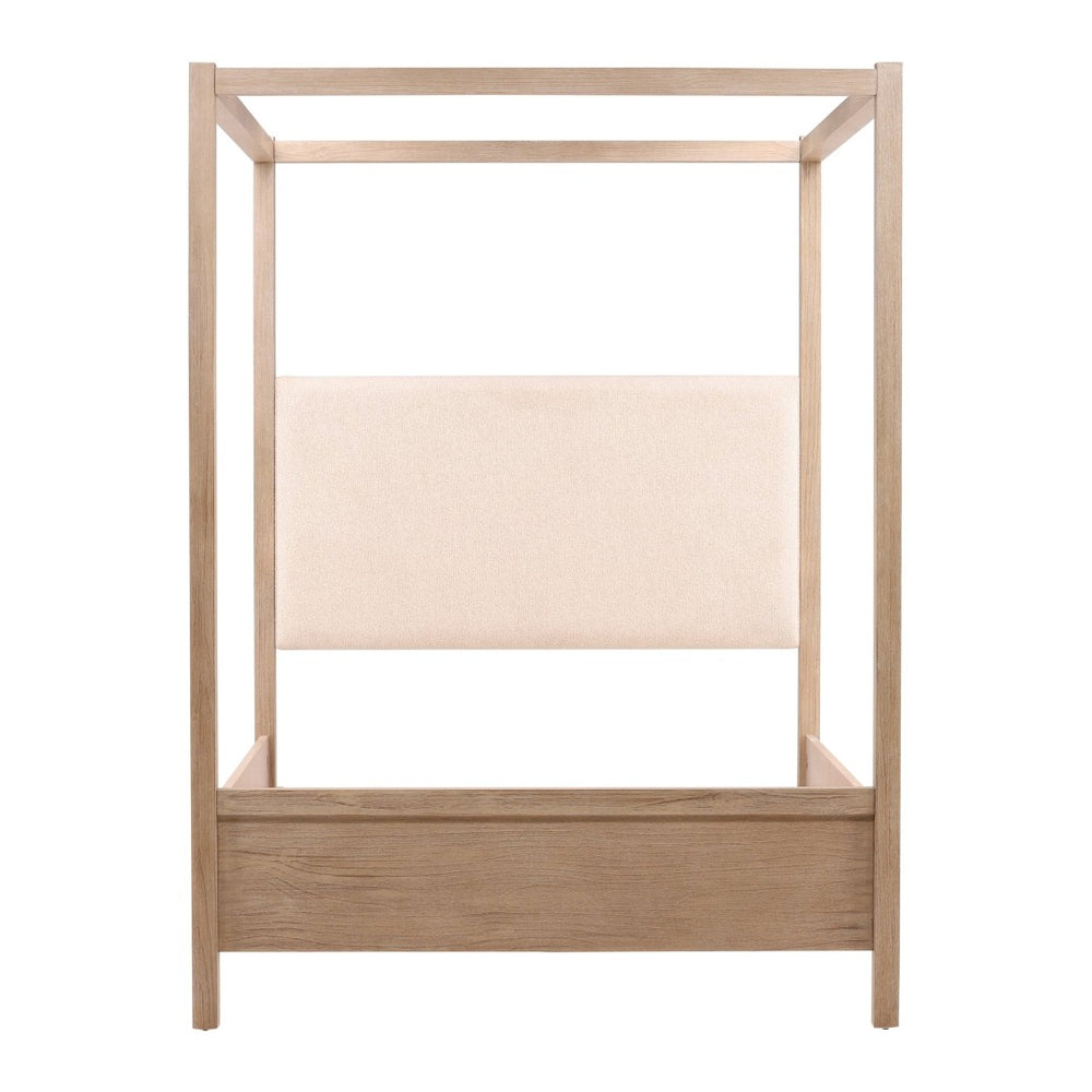 Karina Living Emmalyn Queen Bed in Light Warm Wash - Cozy Boucle Upholstery & Solid Pine for Modern Elegance DOV18234Q-LTWW