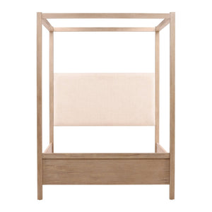 Karina Living Emmalyn Queen Bed in Light Warm Wash - Cozy Boucle Upholstery & Solid Pine for Modern Elegance DOV18234Q-LTWW