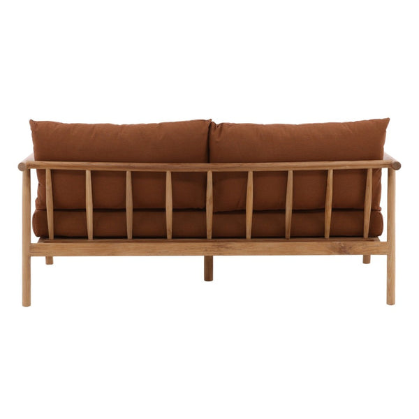 Karina Living Aimee Outdoor Sofa in Sienna - Stylish Teak Frame & Weather-Resistant Fabric for Ultimate Comfort DOV18835-SIEN