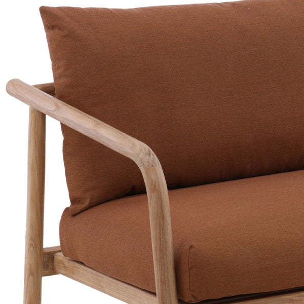 Karina Living Aimee Outdoor Sofa in Sienna - Stylish Teak Frame & Weather-Resistant Fabric for Ultimate Comfort DOV18835-SIEN