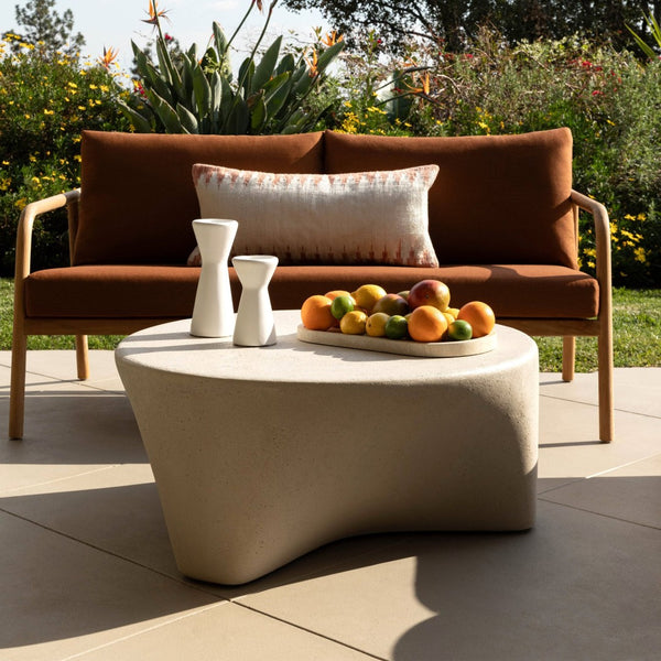 Karina Living Aimee Outdoor Sofa in Sienna - Stylish Teak Frame & Weather-Resistant Fabric for Ultimate Comfort DOV18835-SIEN