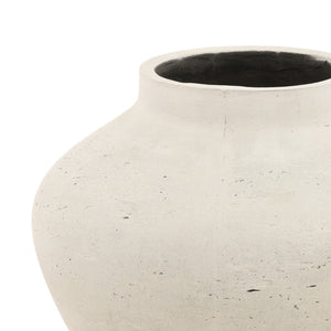 Karina Living Jocasta Vase Antique White - Large Sculptural Cement Accent for Indoor/Outdoor Decor & Planting DOV19273-AQWH-LG