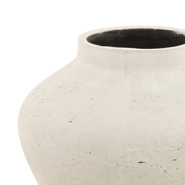 Karina Living Jocasta Vase Antique White - Large Sculptural Cement Accent for Indoor/Outdoor Decor & Planting DOV19273-AQWH-LG