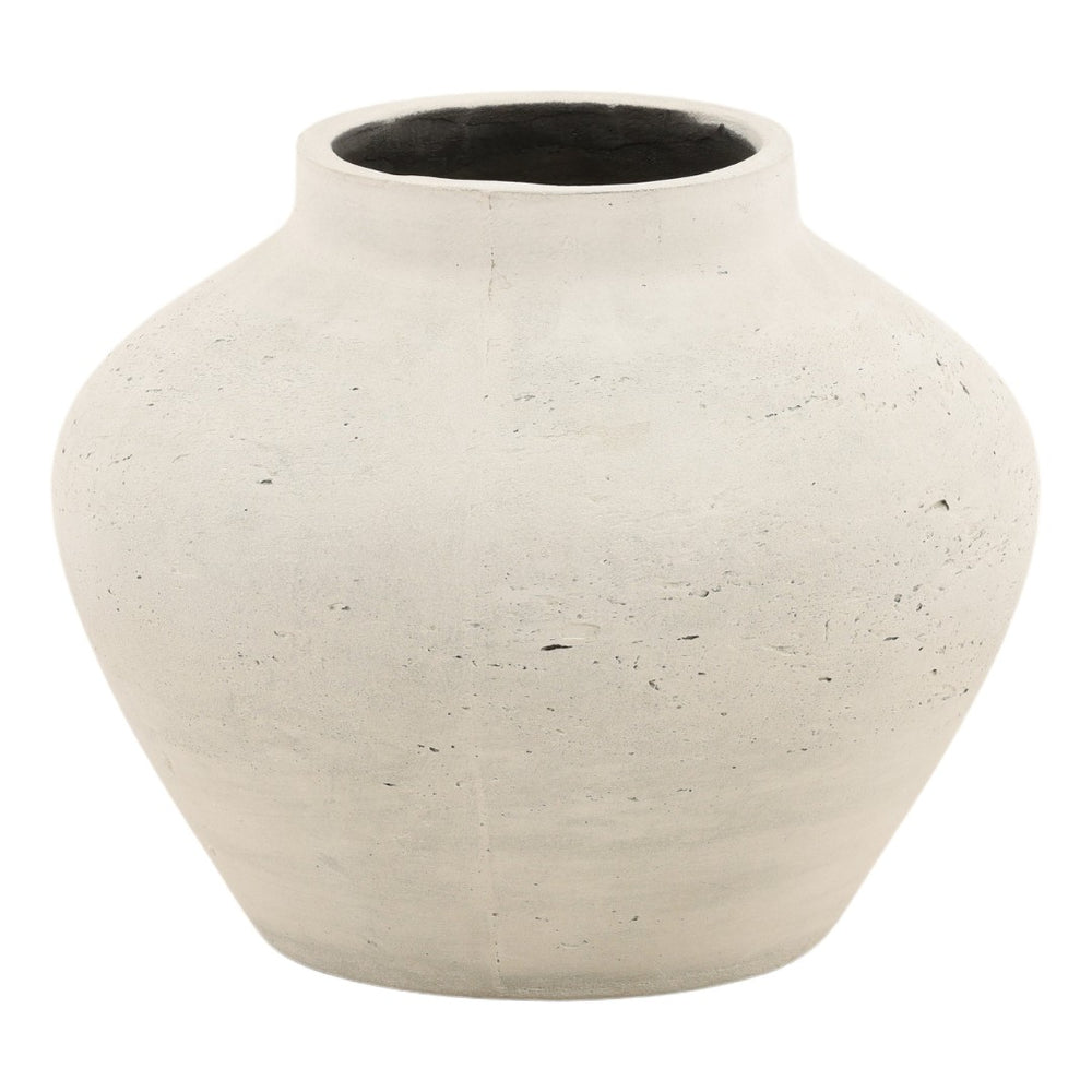 Karina Living Jocasta Vase Antique White - Large Sculptural Cement Accent for Indoor/Outdoor Decor & Planting DOV19273-AQWH-LG