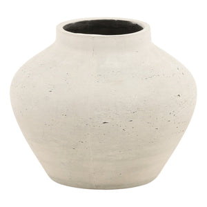 Karina Living Jocasta Vase Antique White - Large Sculptural Cement Accent for Indoor/Outdoor Decor & Planting DOV19273-AQWH-LG